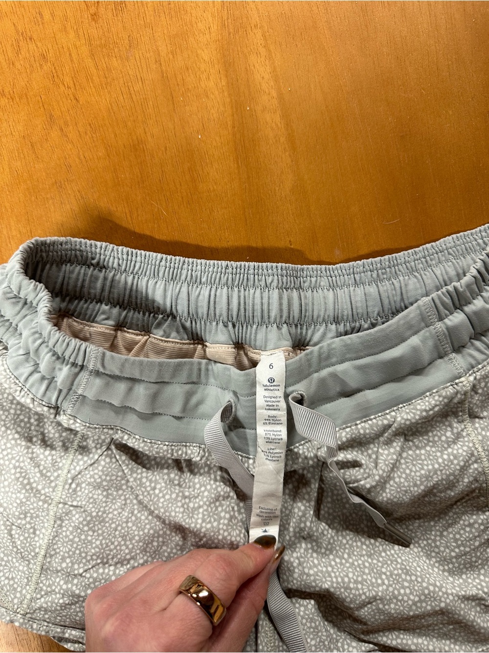 lululemon athletica Light Gray Patterned Athletic Shorts